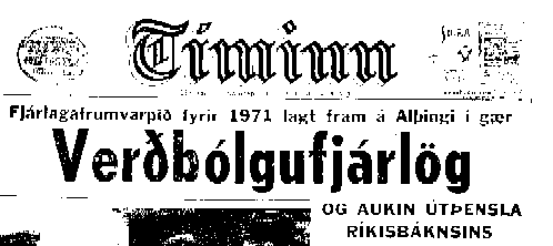 Forsíða Tímans 13. október 1970