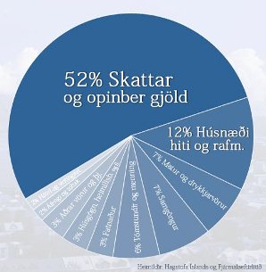 Skattadagurinn var í gær. Skattar eru langstærsti útgjaldaliður heimila.