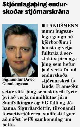 Framsóknarmenn voru svo uppteknir af hugmyndum sínum um stjórnlagaráð í byrjun árs 2009 að þeir gleymdu skuldavanda heimilanna.